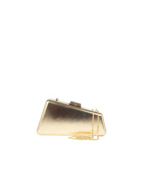 Pochette Rigida A Trapezio In Similpelle Metallizzata Con Tracolla Catena Rinascimento