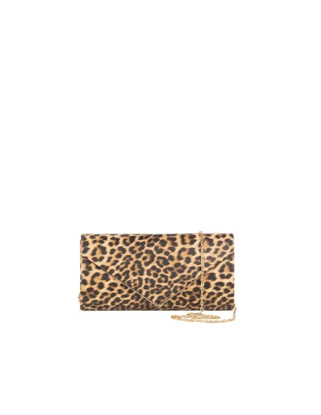 Pochette rigide pailletée avec détail en métal et bandoulière chaîne Rinascimento