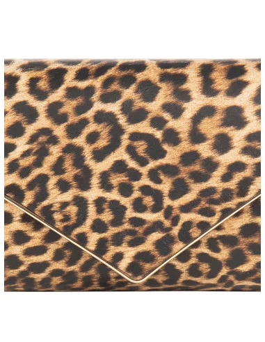 Pochette rigide pailletée avec détail en métal et bandoulière chaîne Rinascimento