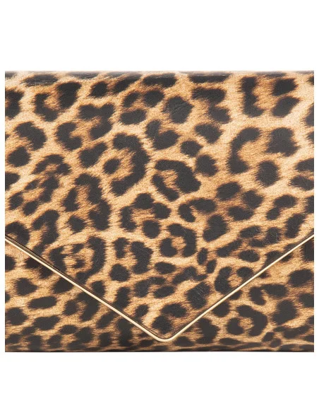 Hard Glitter Clutch with Metal Detail and Chain Strap Rinascimento