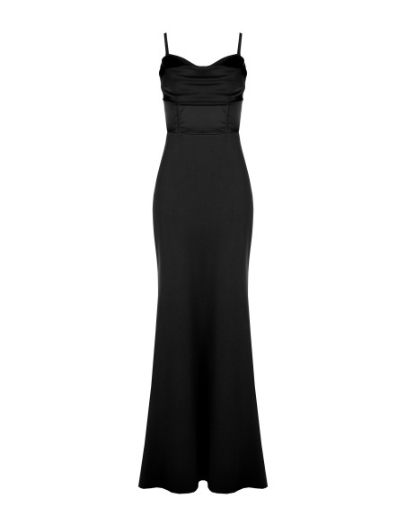 Long Sheath Dress in Scuba Crepe with a Satin Corset by Rinasciment...