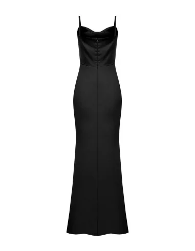 Long Scuba Crepe Sheath Dress with Satin Corset Rinascimento