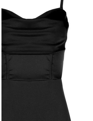 Long Scuba Crepe Sheath Dress with Satin Corset Rinascimento