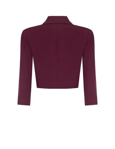 Open Cropped Blazer Jacket in Technical Fabric Rinascimento