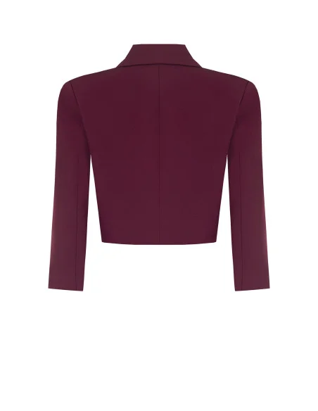 Giacca Blazer Crop Aperta In Tessuto Tecnico Rinascimento
