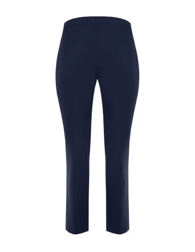 Pantaloni Curvy Dritti In Scuba Crepe Con Dettaglio Gioiello Catene E Perla Rinascimento Curvy