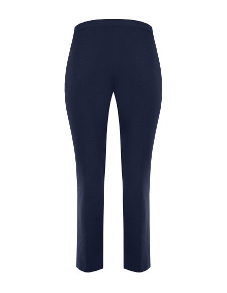 Pantalon droit pour femmes rondes en crêpe scuba, avec détail bijou...