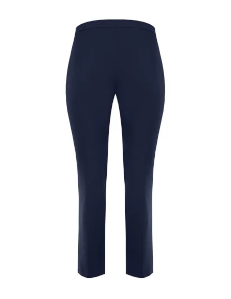 Pantaloni Curvy Dritti In Scuba Crepe Con Dettaglio Gioiello Catene E Perla Rinascimento Curvy