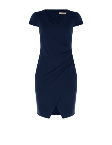 Robe moulante pour femmes rondes en crêpe scuba, avec encolure en V...