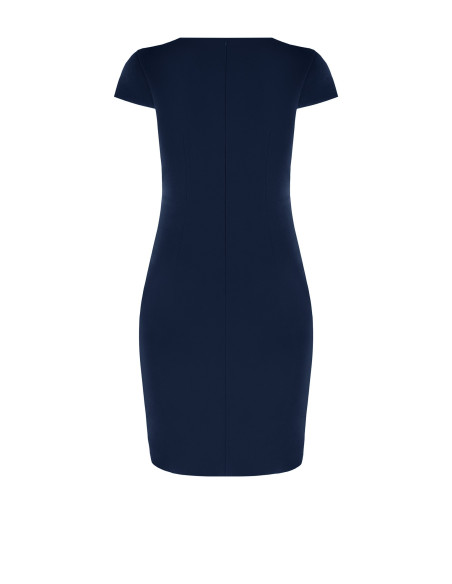 Robe moulante pour femmes rondes en crêpe scuba, avec encolure en V...