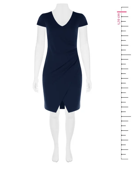 Robe grande taille coupe fourreau en crêpe scuba avec décolleté en V froncé sur un côté Rinascimento Curvy