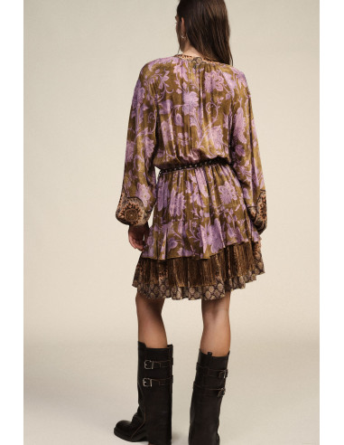 Dixie Short Floral Print Dress with Belt