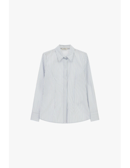 Camicia A Righe Con Colletto Classico Dixie