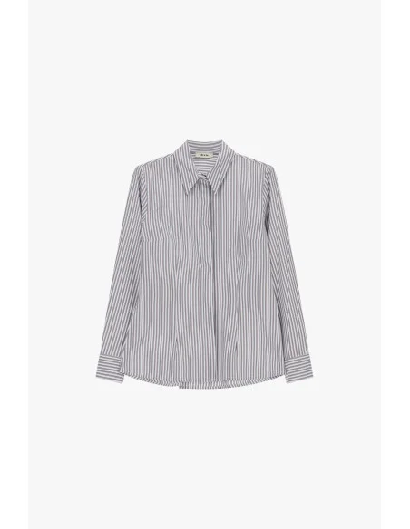 Camicia A Righe Con Colletto Classico Dixie