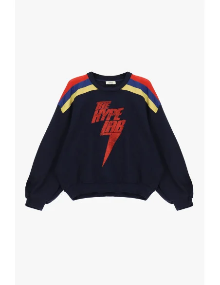 Dixie Crew-neck Sweatshirt with Graphic Print and Colourful Details