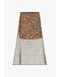Gonna Lunga Fantasia Animalier Con Pannelli Trasparenti Dixie 2