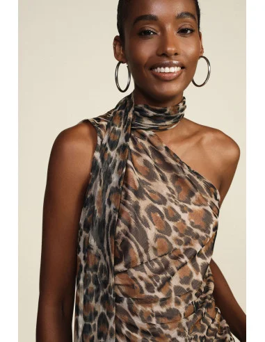 Top Monospalla Fantasia Animalier Con Fiocco Dixie
