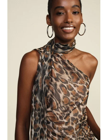 Top Monospalla Fantasia Animalier Con Fiocco Dixie
