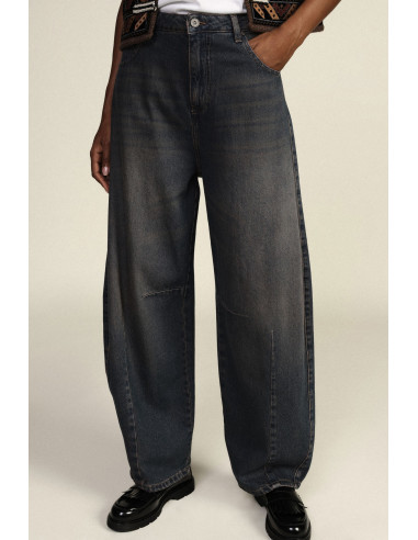 Jeans Balloon Fit Con Cuciture Frontali Dixie