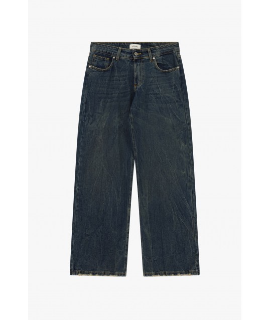 Jeans Gamba Ampia Effetto Vissuto Vita Regolare Dixie