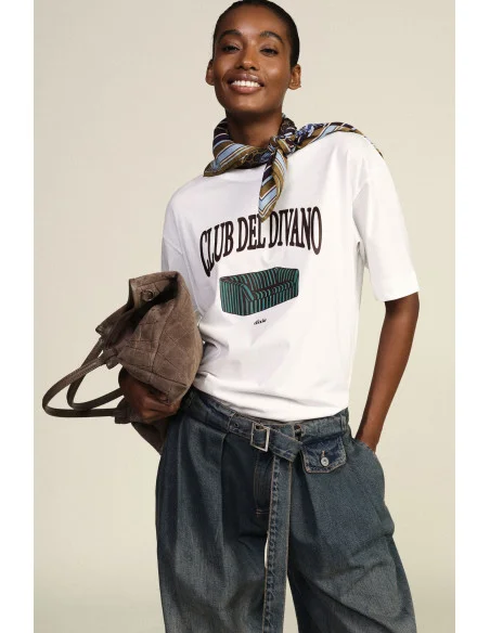 Short-Sleeve T-Shirt “Club Del Divano” Print Dixie