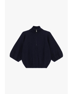 Maglione A Costine Con Mezza Zip E Maniche Ampie Dixie 2