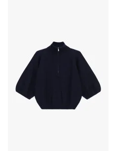 Maglione A Costine Con Mezza Zip E Maniche Ampie Dixie 2