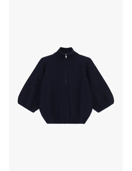 Pull côtelé à demi-zip et manches amples Dixie