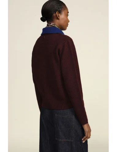 Cardigan With Contrasting Collar And Buttons Dixie