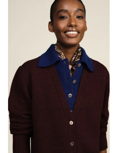 Cardigan Con Colletto A Contrasto E Bottoni Dixie