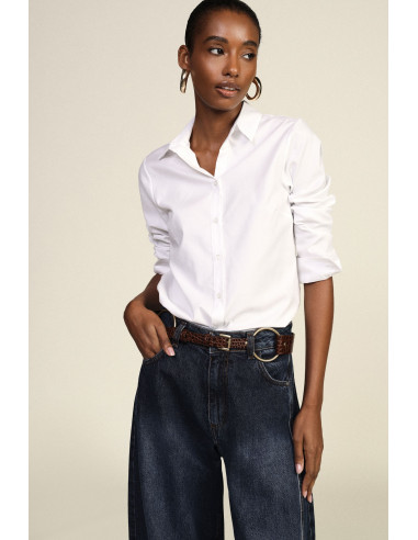 Classic Long-Sleeved Blouse with Front Button Closure Dixie