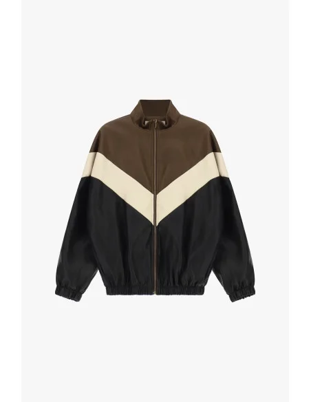 Bomber à motif chevron et fermeture éclair frontale Dixie