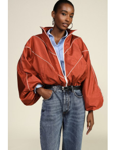 Short Bomber Jacket with Balloon Sleeves and a Dixie Zip - Vestiti ...