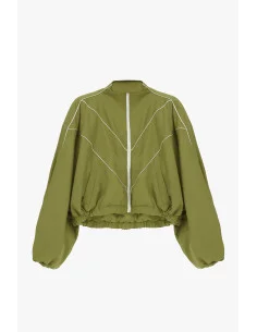 Cropped Bomber Jacket with Balloon Sleeves and Zip Dixie 2