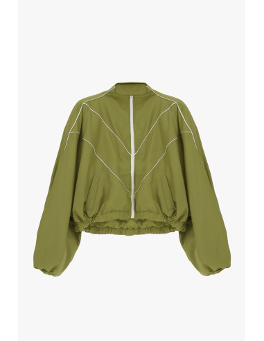 Bomber Corta Con Maniche Balloon E Zip Dixie