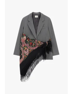 Blazer Con Foulard Stampato E Frange Laterali Dixie 2