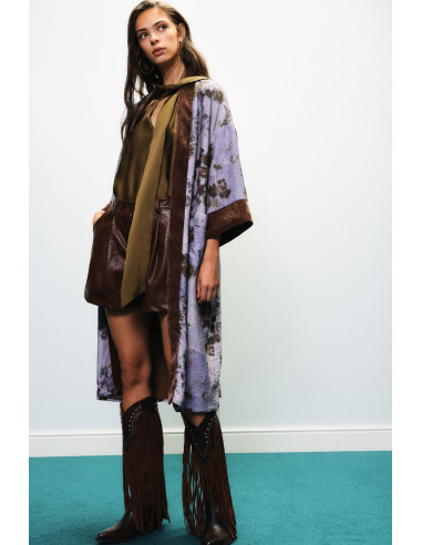 Cappotto Duster Con Stampa Floreale E Profili A Contrasto Dixie