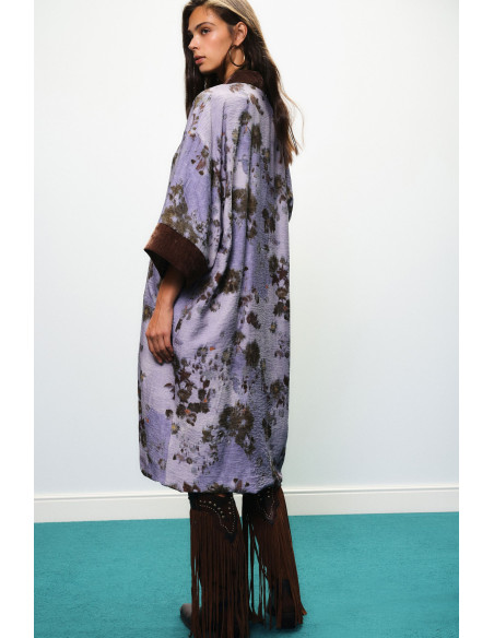 Cappotto Duster Con Stampa Floreale E Profili A Contrasto Dixie