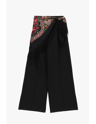Pantalon palazzo avec bande décorative et franges Dixie - Vestiti F...