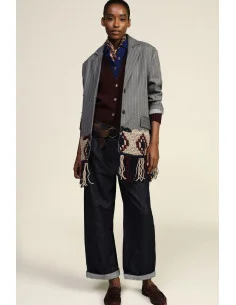 Wide-Leg Jeans with Belt and Cuffed Hem Dixie