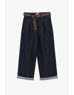 Wide-Leg Jeans with Belt and Cuffed Hem Dixie 2
