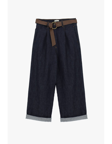 Jean ample avec ceinture et revers Dixie
