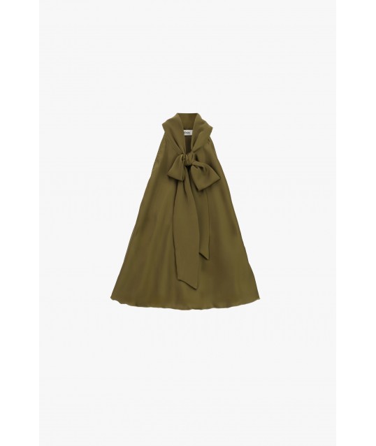 Top Ampio Senza Maniche Con Fiocco Centrale Dixie