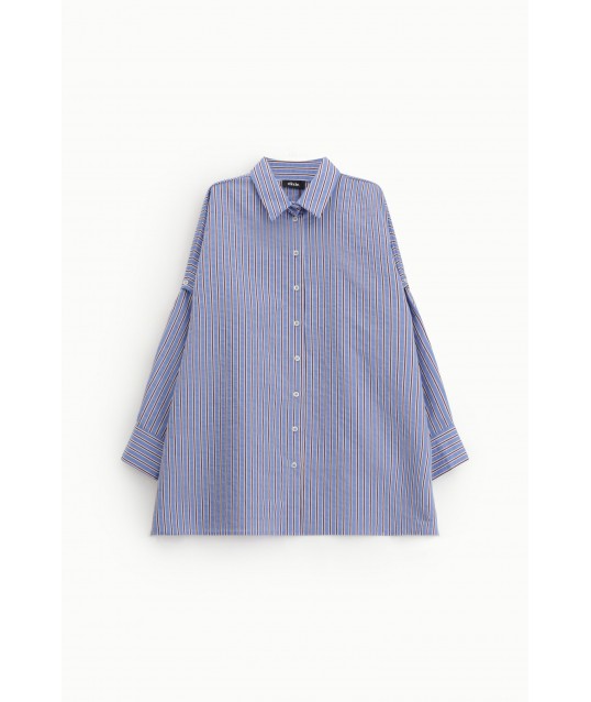Camicia Lunga A Righe Con Maniche Cut-Out Dixie