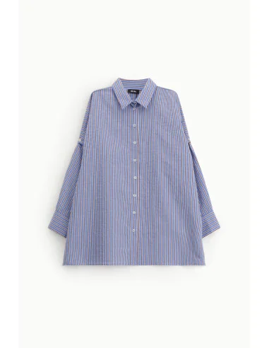 Camicia Lunga A Righe Con Maniche Cut-Out Dixie