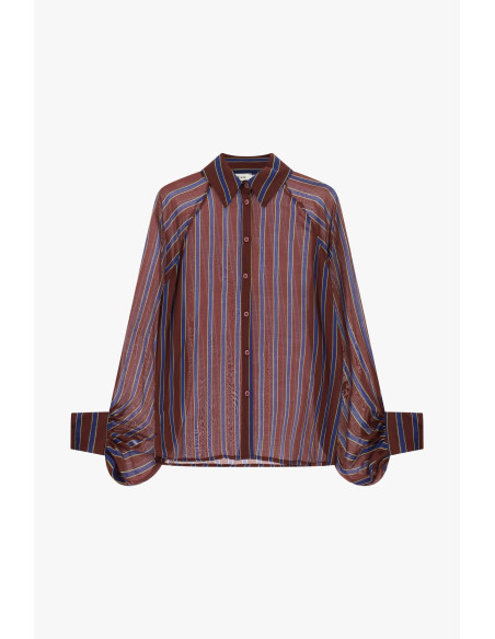 Striped Shirt with Wide Sleeves and Dixie Cuffs