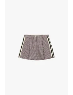 Dixie Checked Skirt-Shorts with Side Stripes