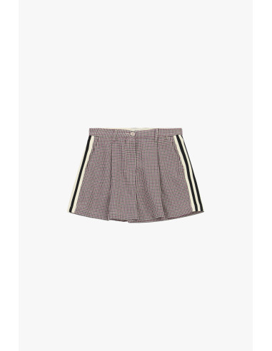 Dixie Checked Skirt-Shorts with Side Stripes