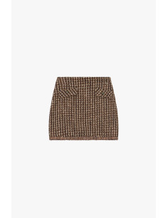 Gonna Corta Fantasia Tweed Con Tasche Frontali Dixie