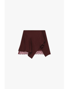 Jupe courte asymétrique avec bordure en dentelle Dixie